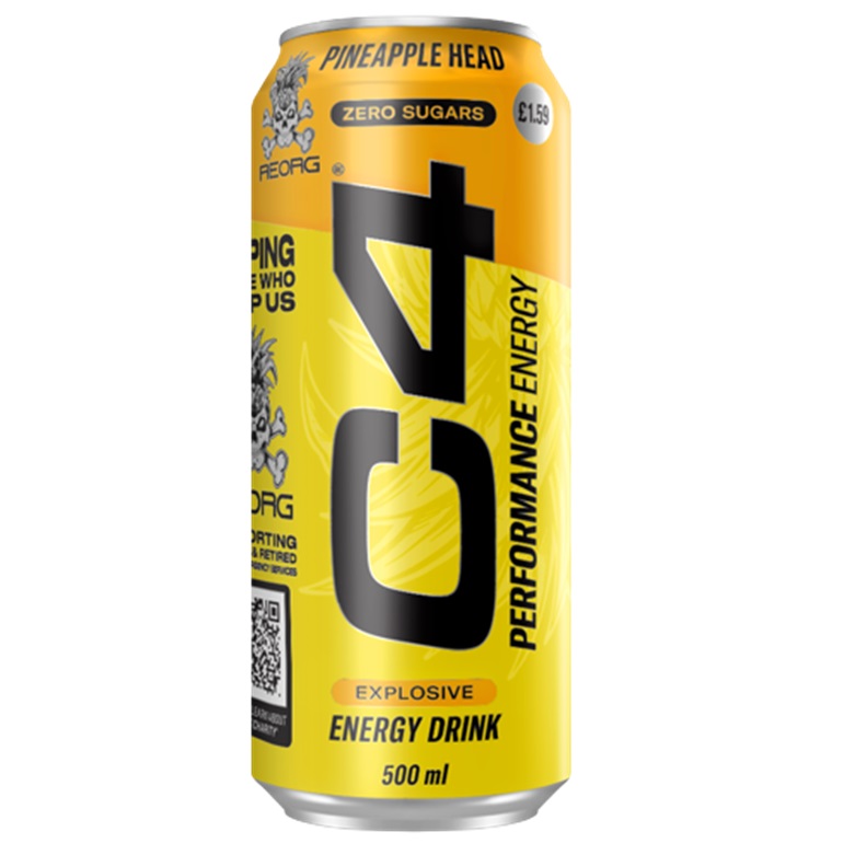 C4 Energy Carbonated 500ml REORG Charity Can PM 500ml