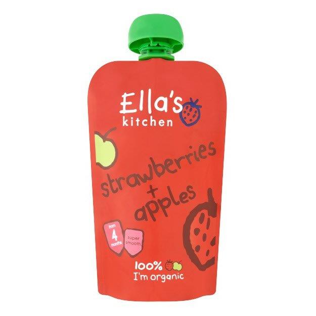 Ellas Kitchen Organic Baby Food 4M+Strawberrys & Apple 120g