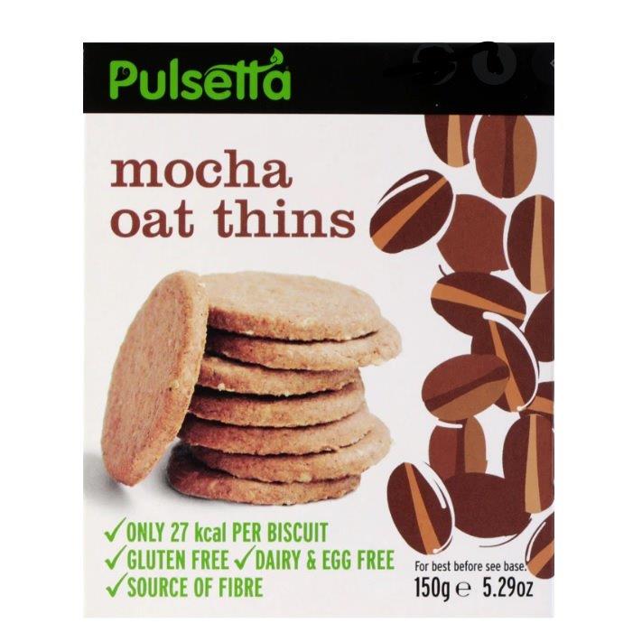 Pulsetta Oat Thins Gluten Free Mocha 150g