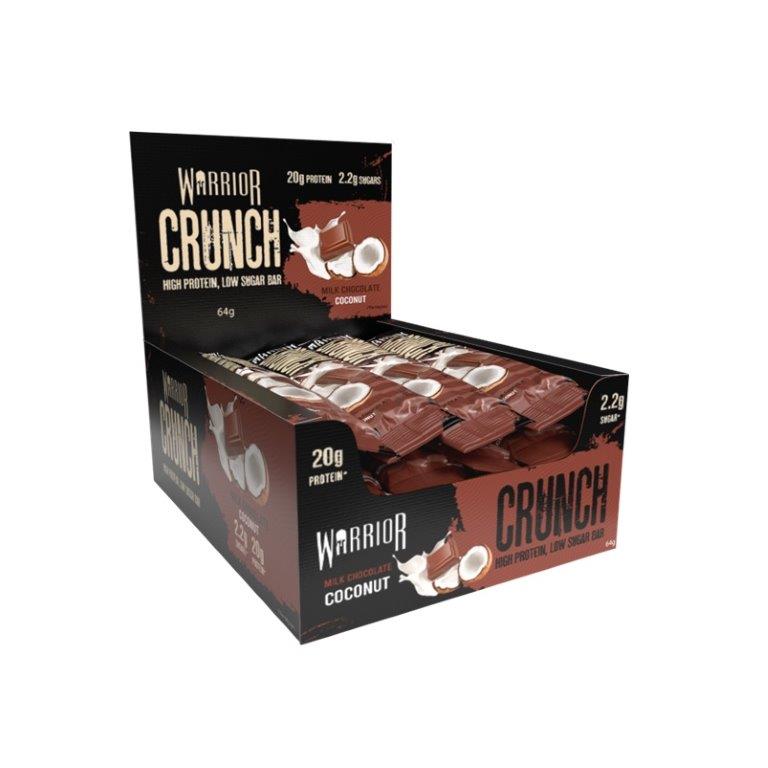 Warrior Crunch Protien Bar Milk Chcolate Coconut (12 x 64g) 768g