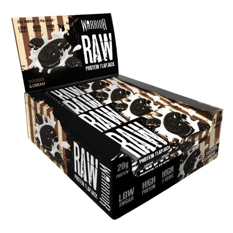 Warrior Raw Protien Flapjack Cookies & Cream (12 x 75g) 900g