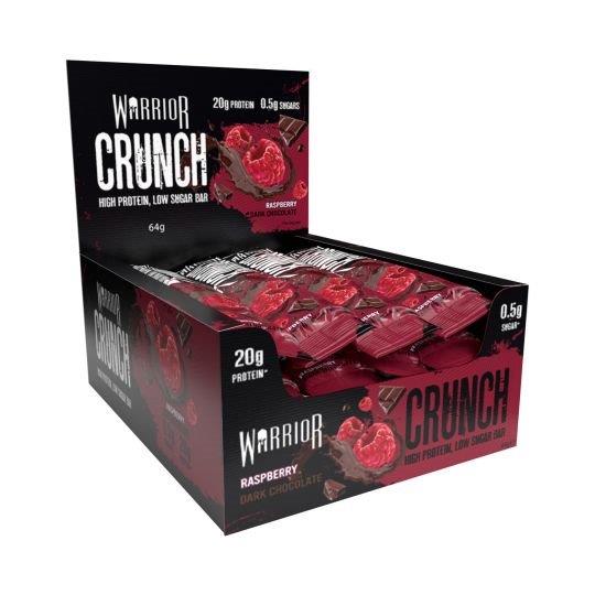 Warrior Crunch Protien Bar Raspberry Dark Chocolate (12 x 64g) 768g