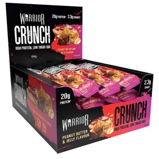 Warrior Crunch Protein Bar Peanut Butter & Jelly (12 x 64g) 768g NEW