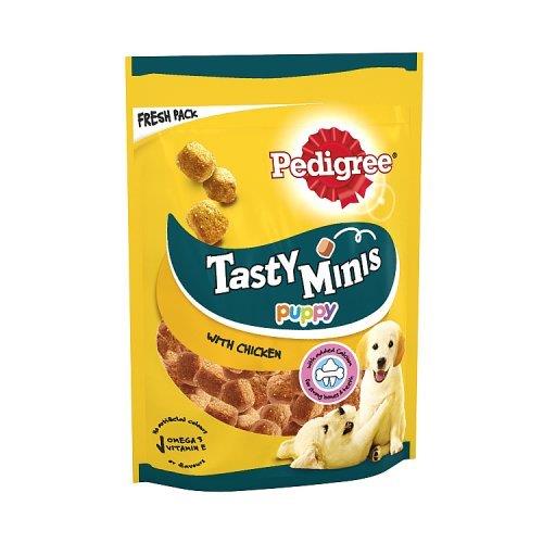 Pedigre Tasty Minis Puppy Treats Chewy Cubes Chicken 125g