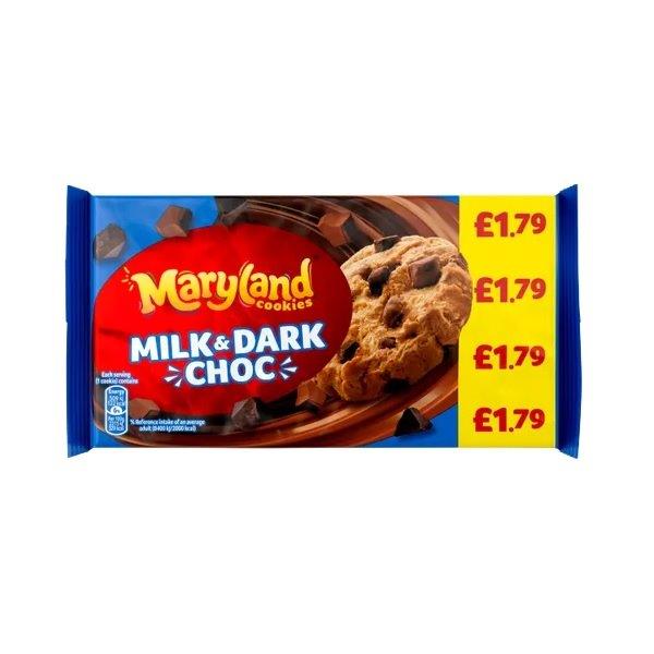 Maryland Cookies Milk & Dark Choc PM £1.79 180g