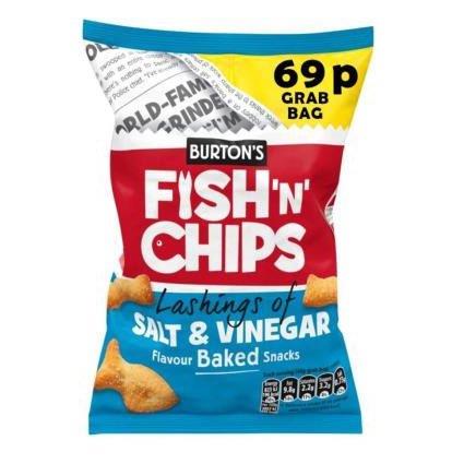 Burtons Fish & Chips Salt & Vinegar PM 69p 40g