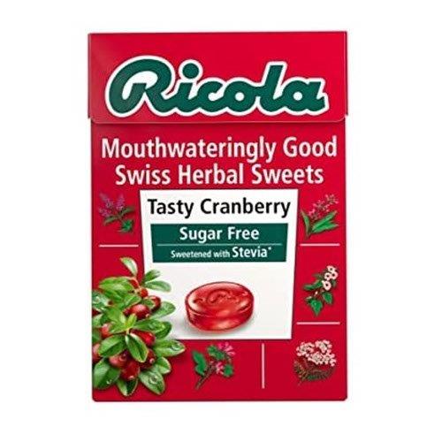 Ricola Cranberry Sugar Free Swiss Herbal Sweets Box 45g