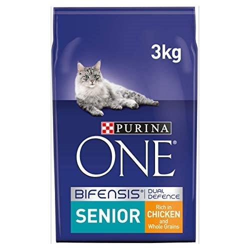 Purina ONE Senior 7+ Dry Cat Food, Chicken 3kg