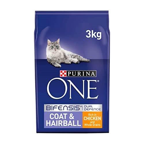 Purina ONE Coat & Hairball Dry Cat Food Chicken & Whlg 3kg