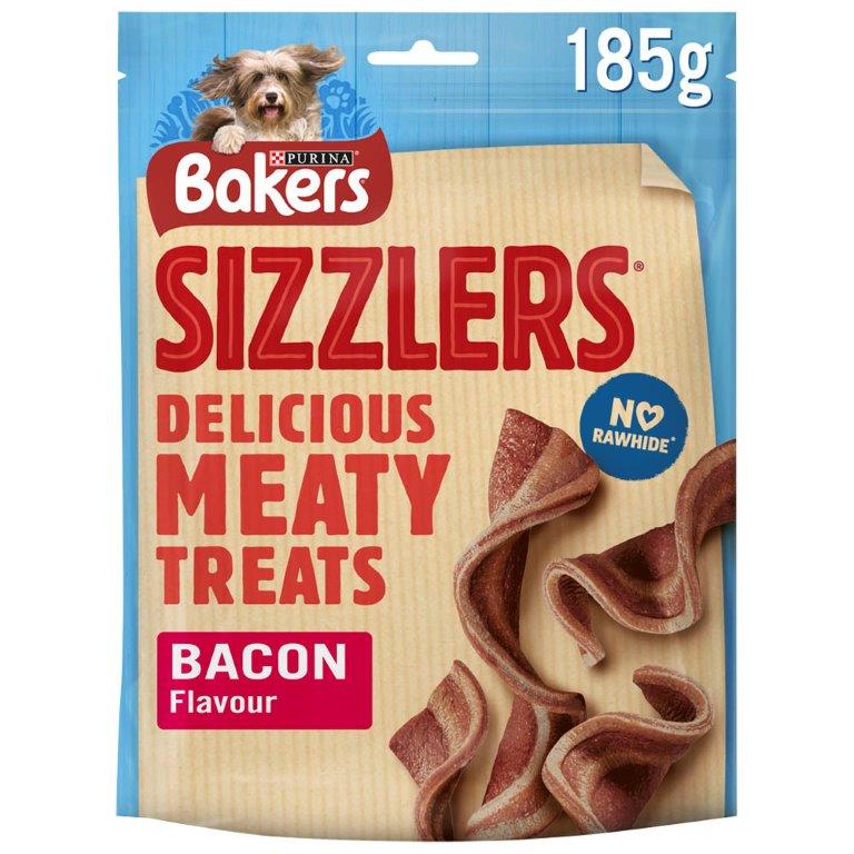Bakers Dog Treats Sizzlers Bacon 185g