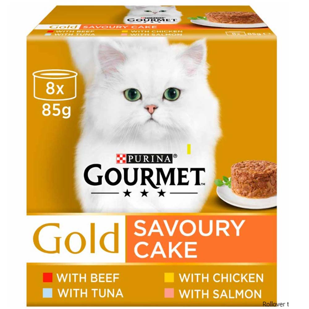 Gourmet Gold Cat Food Savoury Cake Meat & Fish 8pk (8 x 85g)