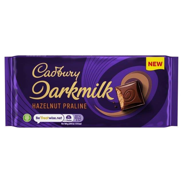 Cadbury Darkmilk Hazelnut Praline 85g NEW