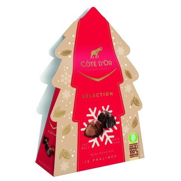 Cote D'Or Mini Bouchee Selection In Christmas Tree Carton 130g