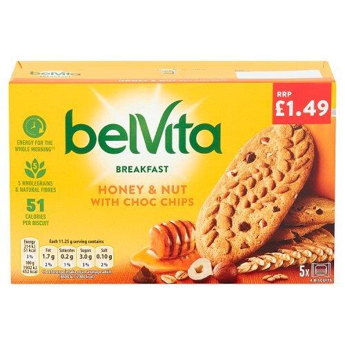Belvita Honey & Nut with Choc Chips PM £1.49 225g