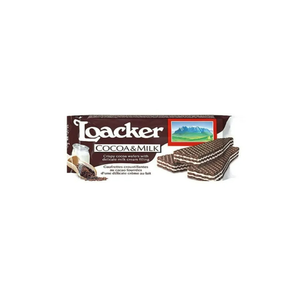 Loacker Cocoa And Milk Wafers (25 x 45g) 1.125g