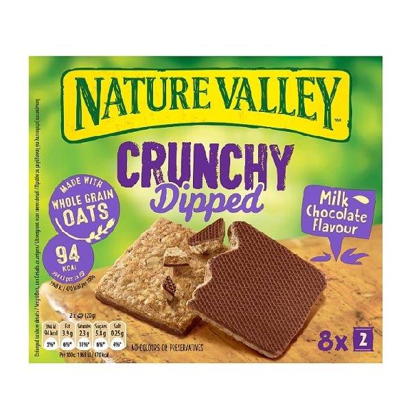 Nature Valley Crunchy Dipped Milk Choco 8pk 160g NEW (HS)