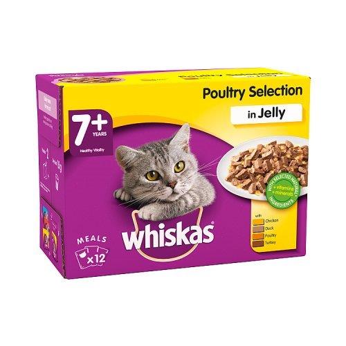 Whiskas Wet Cat Food Senior Poultry In Jelly (12 x 100g) 1.2kg