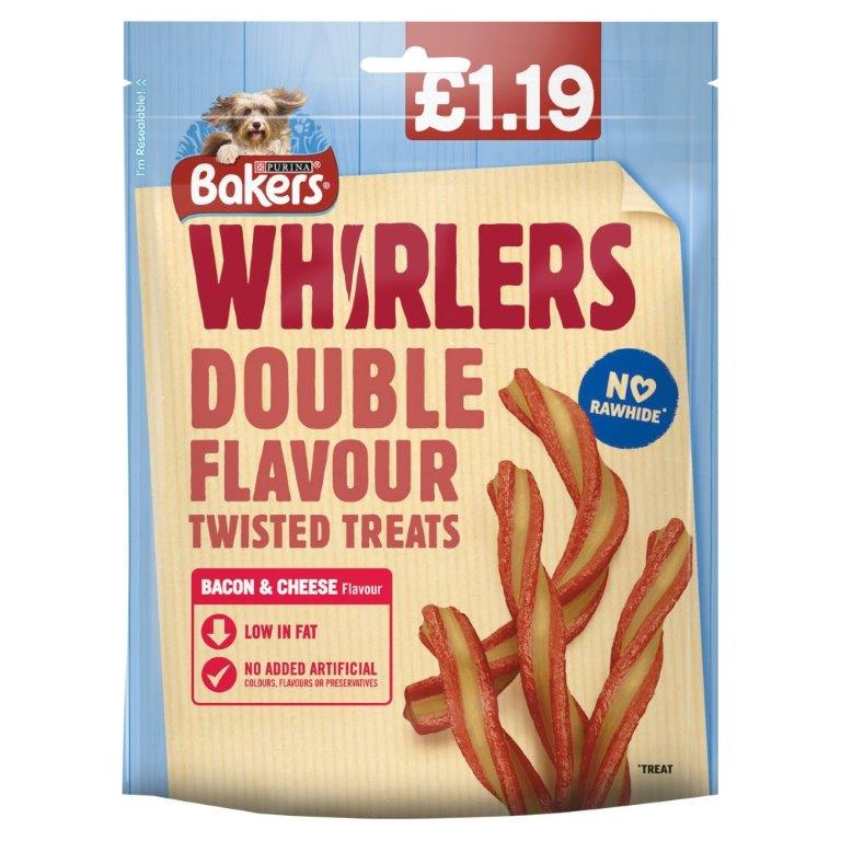 Bakers Whirlers Double Twisted Bacon & Cheese PM £1.19 130g