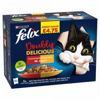 Felix Doubly Delicious Country/Jelly PM £4.75 12pk (12 x 100g) 1.2kg