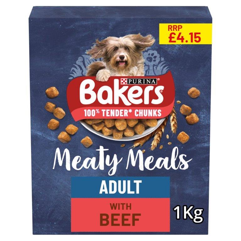 Bakers Meaty Meals Adult Tender Chunks & Tasty Beef PM £4.15 1kg