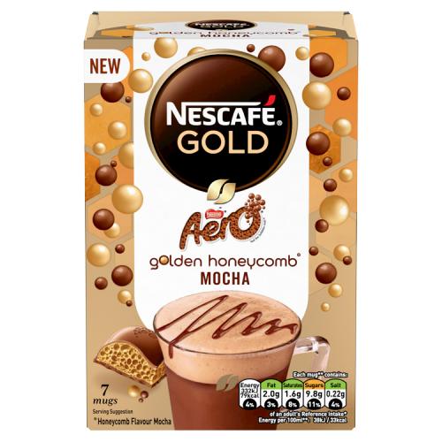 Nescafe Gold Aero Golden Honeycomb Mocha Sachets 7s (7 x 19g) 133g NEW