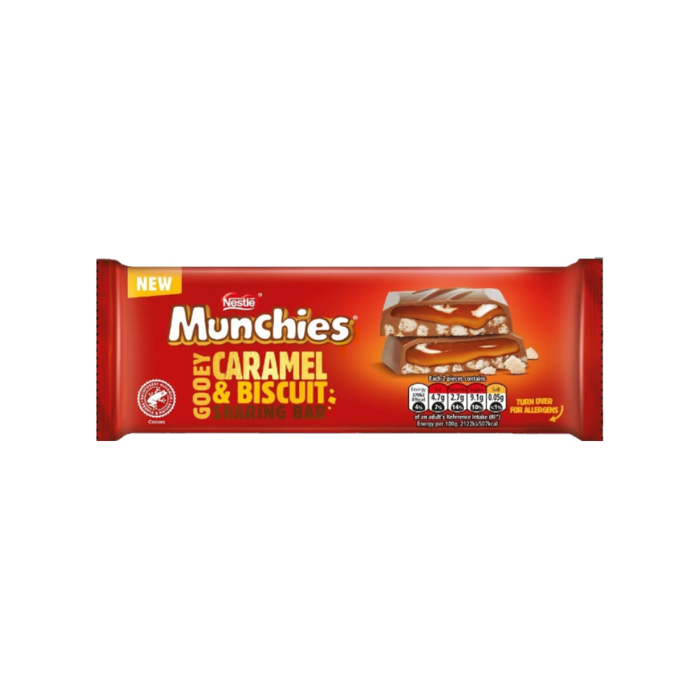 Nestle Munchies Caramel Biscuit Sharing Bar 87g NEW