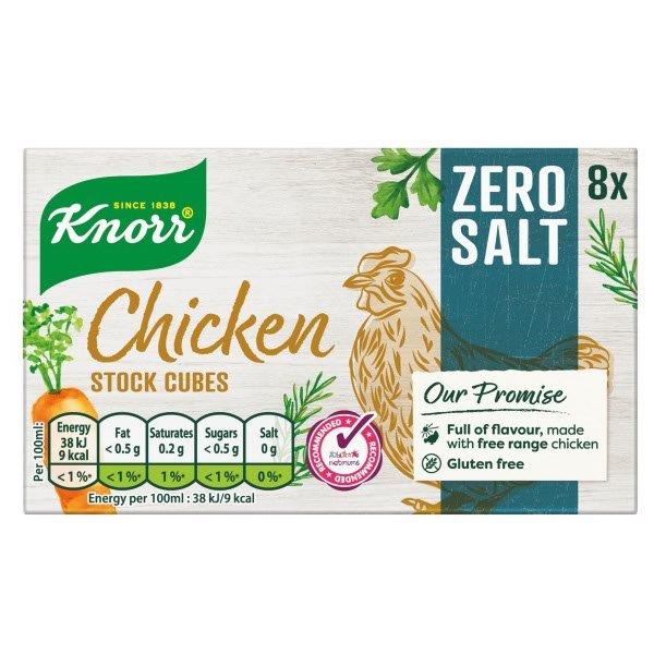 Knorr Zero Salt Stock cubes Chicken 8s (8 x 9g) 72g