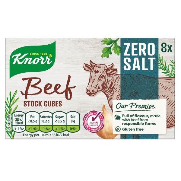 Knorr Zero Salt Stock cubes Beef 8s (8 x 9g) 72g