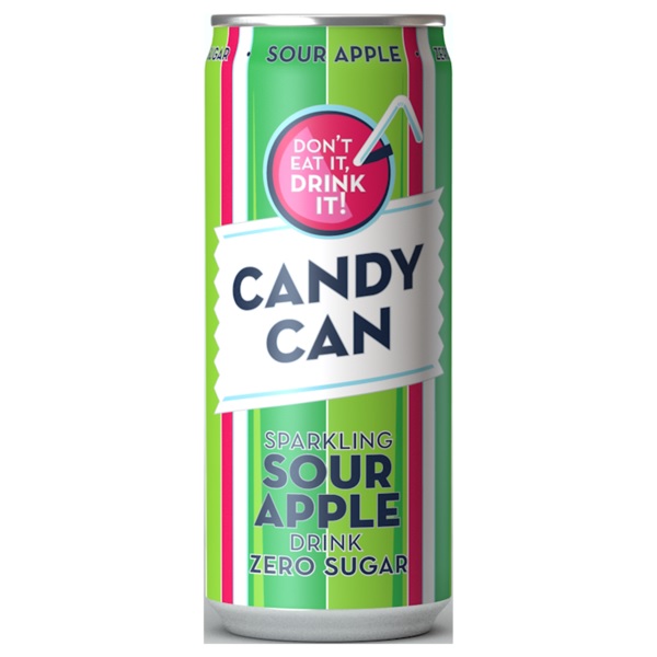 Candy Can Sparkling Birthday Sour Apple Sugar Can 330ml