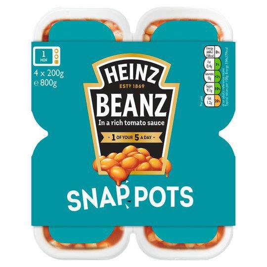 Heinz Snap Pots Baked Beans 4pk (4 x 200g)