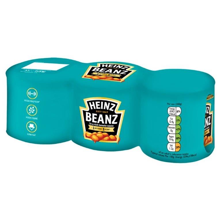 Heinz Baked Beans 3pk (3 x 200g) PM £2.25