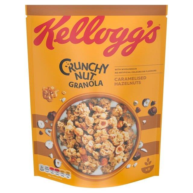 Kelloggs Crunchy Nut Bag Granola Caramelised Nuts 380g