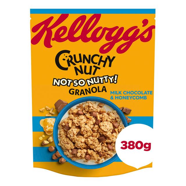 Kellogg's Crunchy Nut Bag Granola Milk Choc Honeycomb & Caramel 380g NEW