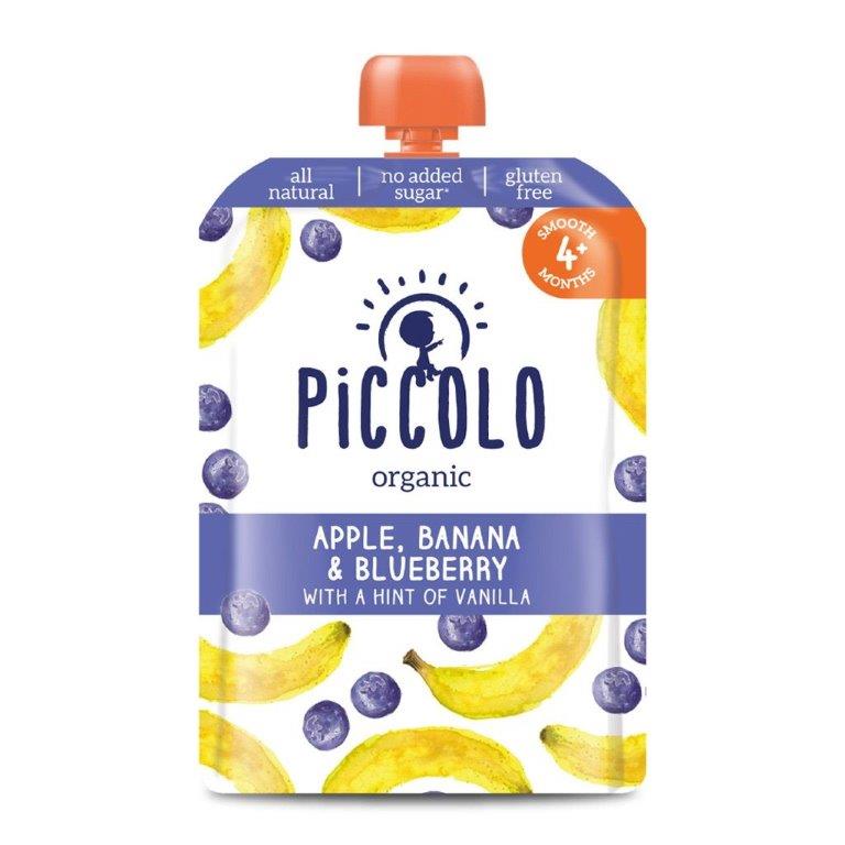 Piccolo (4+ Months) Banana, Blueberry & Apple Pouch 100g