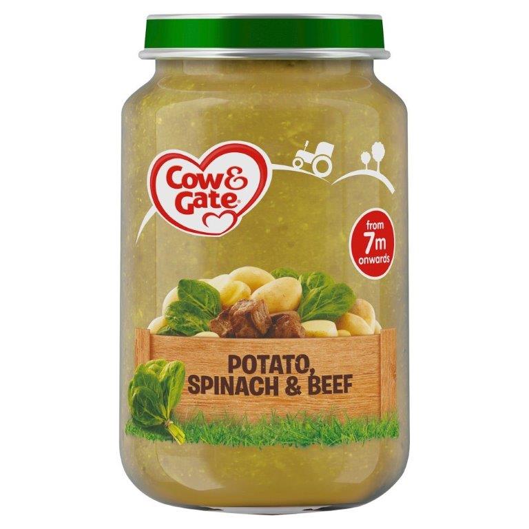 Cow & Gate (7+ Months) Potato, Spinach & Beef Jar 200g