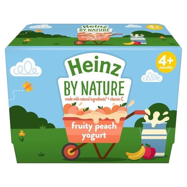 Heinz Pouch 4m+ Yoghurt Peach 4pk (4 x 100g)