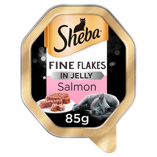 Sheba Fine Flakes Cat Tray With Salmon In Jelly 85g (Kosher)