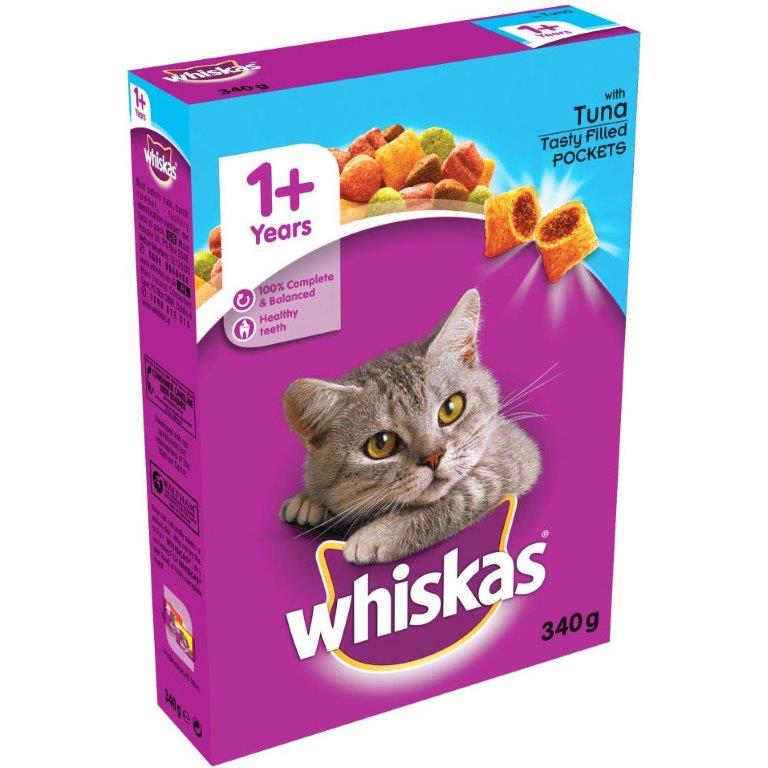 Whiskas 1+ Cat Food Complete Dry With Tuna 340g
