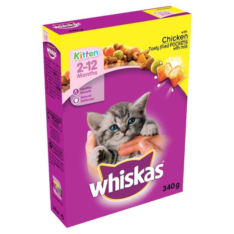 Whiskas 2-12 Months Kitten Complete Dry With Chicken 340g