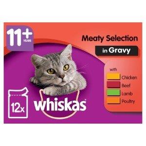 Whiskas 1+ Cat Pouches Meaty Selection In Gravy 12pk (12 x 100g)
