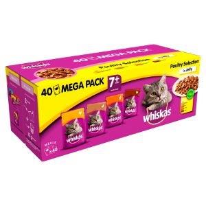 Whiskas 7+ Pouches Mega Pack Selection In Jelly 40pk (40 x 100g)