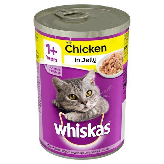 Whiskas 1+ Cat Tin With Chicken In Jelly 390g