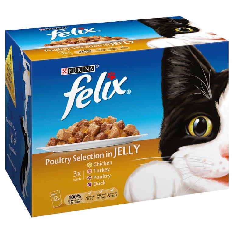 Felix Pouch Poultry Selection In Jelly 12pk (12 x 100g)