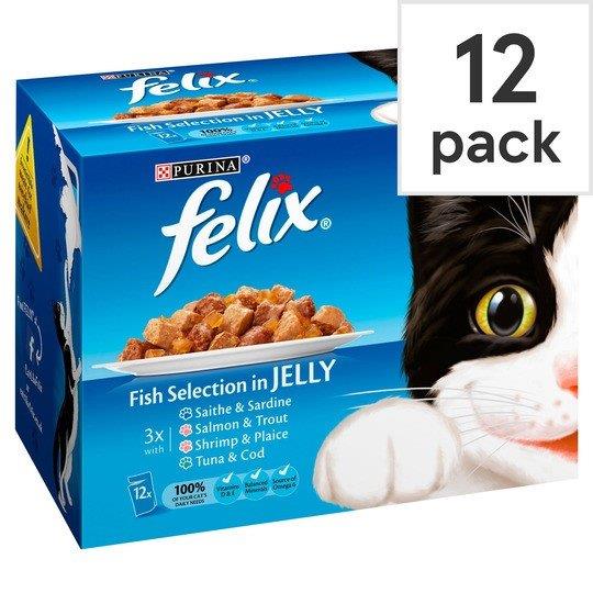 Felix Pouch Fish Selection In Jelly 12pk (12 x 100g)