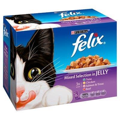 Felix Pouch Mixed Selection In Jelly 12pk (12 x 100g)