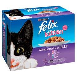 Felix Pouch Kitten Mixed Variety In Jelly 12pk (12 x 100g)