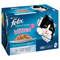 Felix AGAIL Pouch Kitten Fish Selection In Jelly 12pk (12 x 100g)