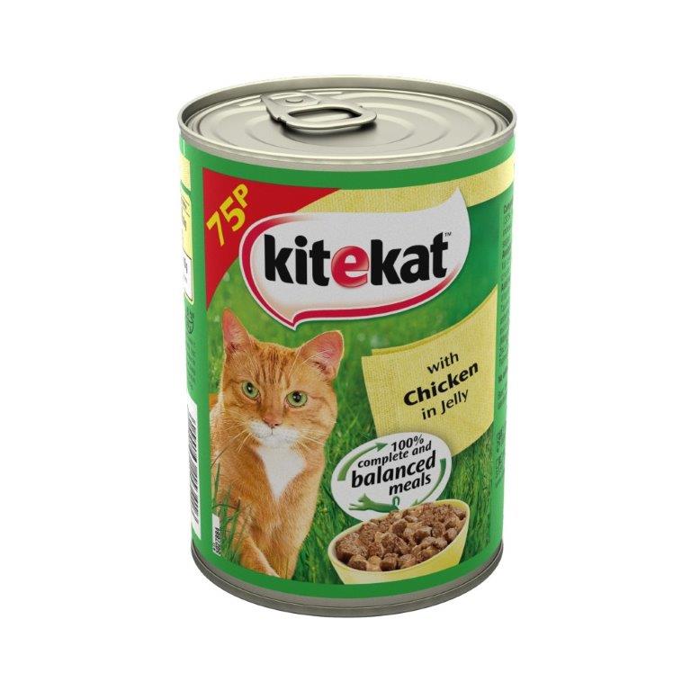 Kitekat Cat Tin with Chicken in Jelly 400g PM 75p