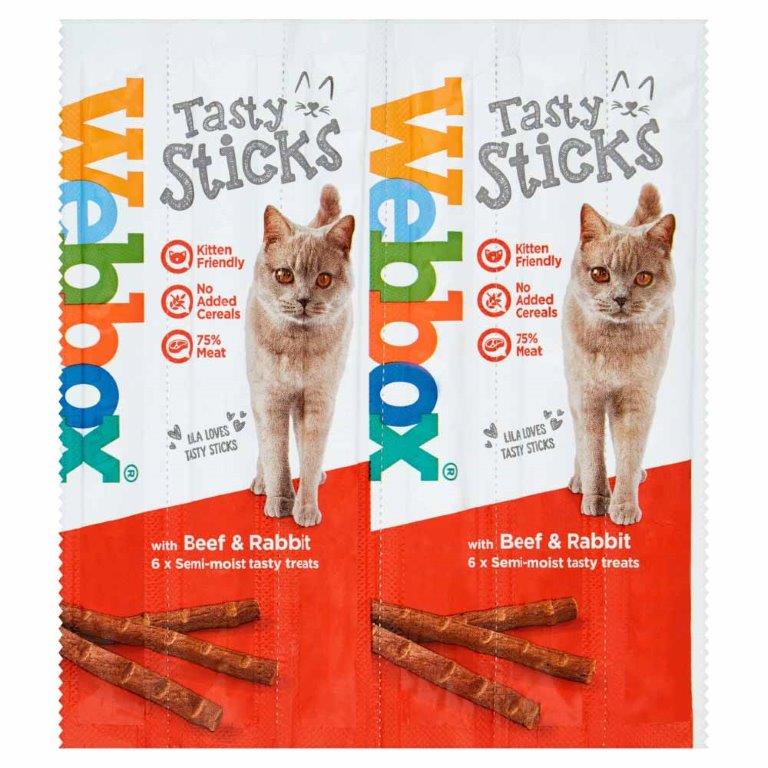 Webbox Cat Delight Sticks Beef & Rabbit 25 x 6's (6 x 5g)