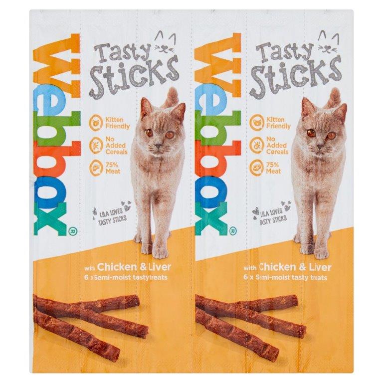 Webbox Cat Delight Sticks Chicken & Liver 25 x 6s (6 x 5g)
